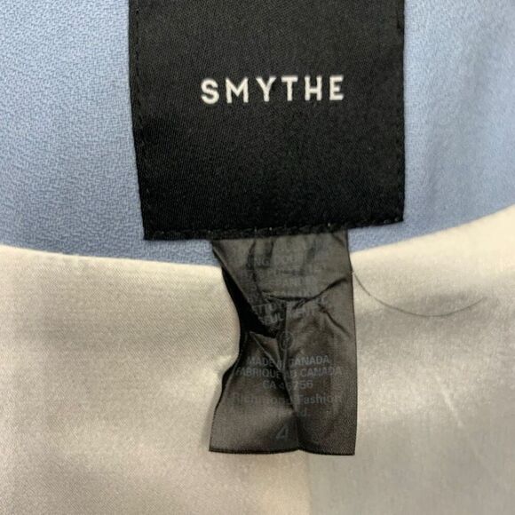 Smythe Classic Duchess Blazer Light Blue Size 4 Wool Lapel Collared Jacket - Picture 8 of 12